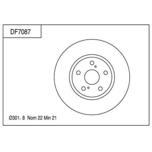 TRW Disc Brake Rotor 301mm DF7087S