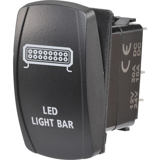 Narva Rocker Switch Light Bar 12/24V Blue LED 63224BL