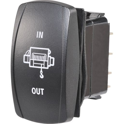 Narva Switch Momentary Rocker Winch 12/24V Blue LED 63238BL