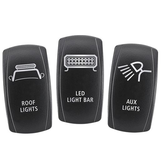 Narva Switch Faces - Roof/Light Bar/Aux Lights (3Pk) 63262BL