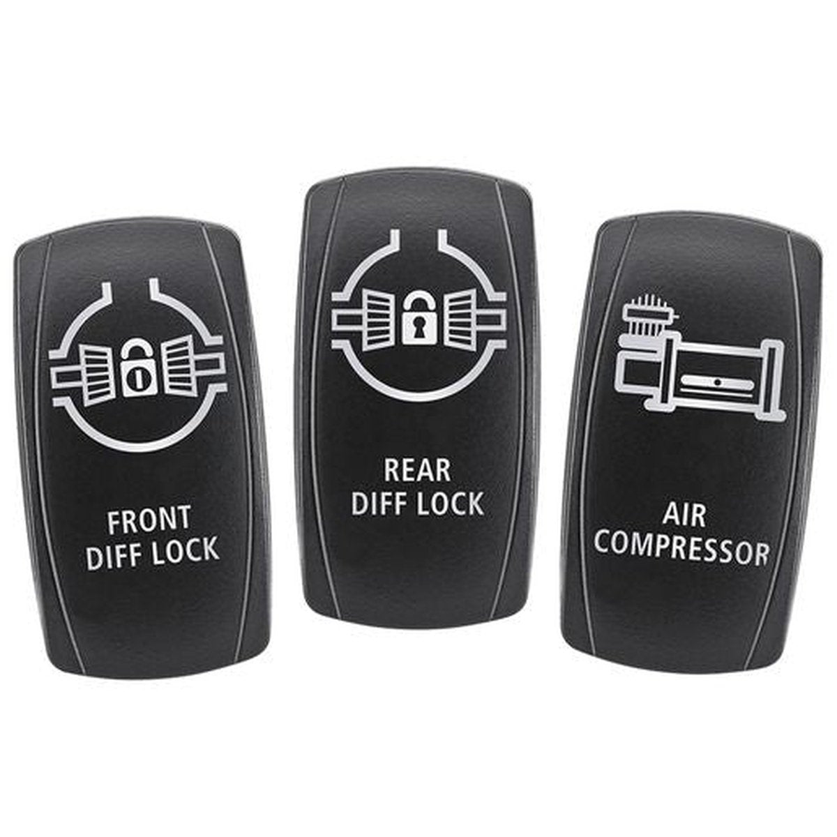 Narva Switch Faces - Front Diff/Rear Diff/Compressor (3Pk) 63266BL