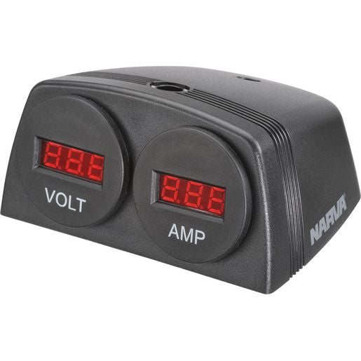 Narva Amp/Volt Meter Twin Socket 81178BL