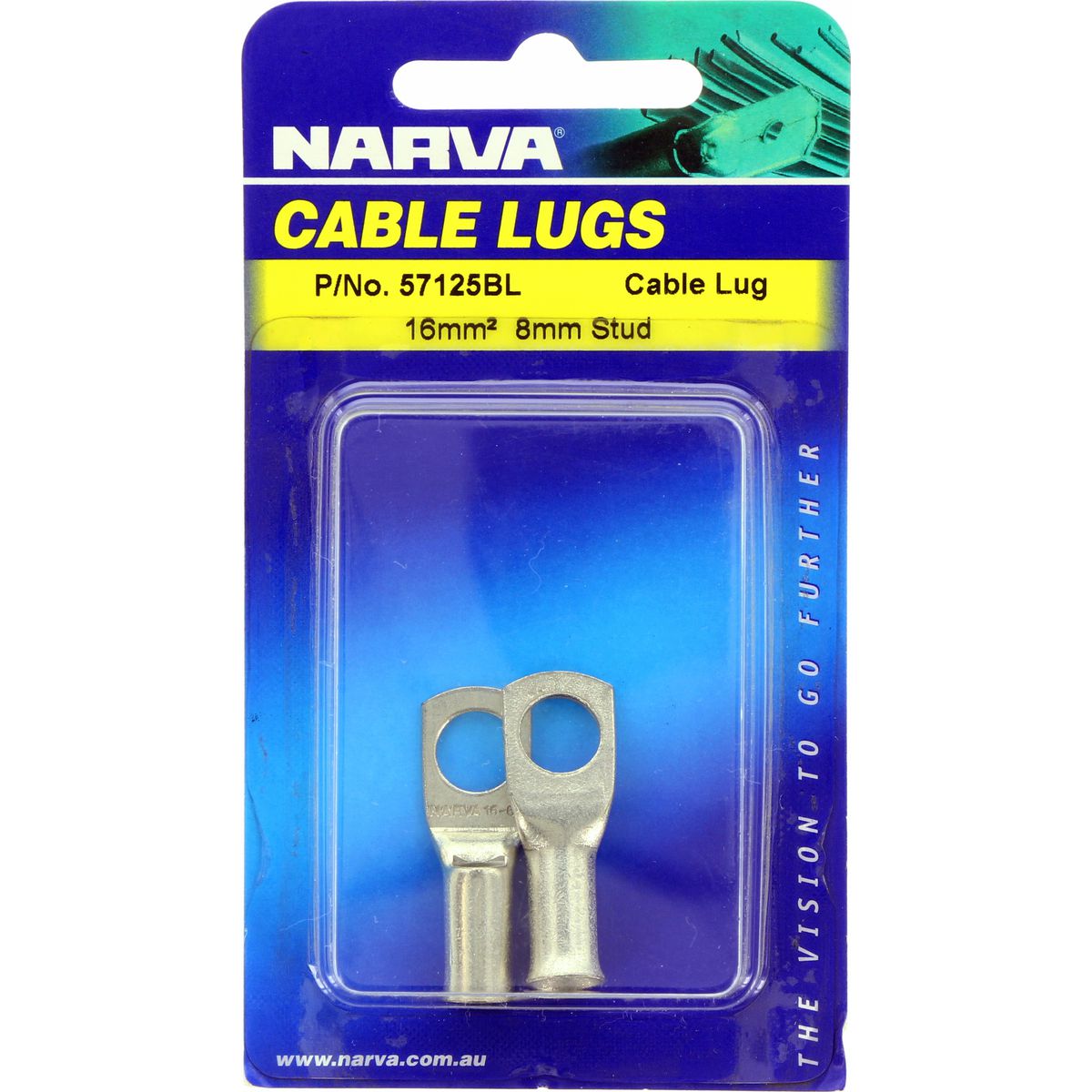 Narva Cable Lug (16mm2) 8mm Stud (2Pk) 57125BL
