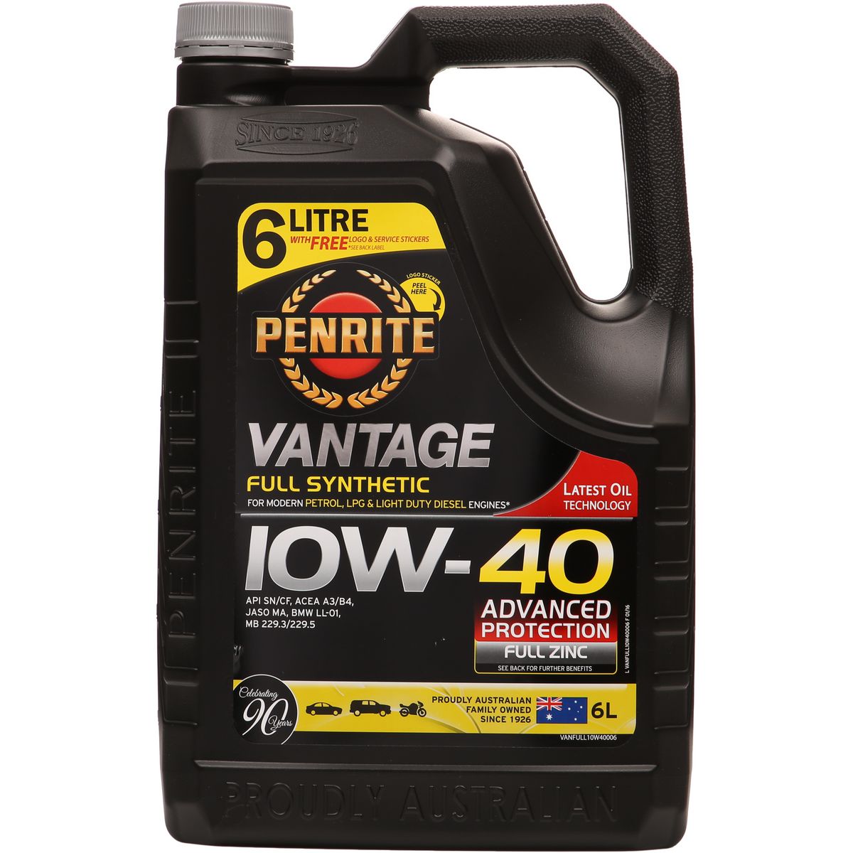 Penrite Vantage Full Synthetic 10W-40 Engine Oil 6L