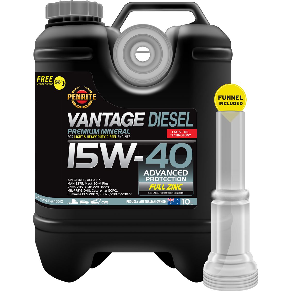 Penrite Vantage Mineral 15W-40 Diesel Engine Oil 10L