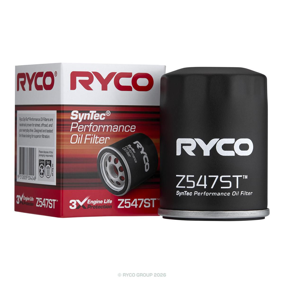 Ryco Syntec Oil Filter Z547ST