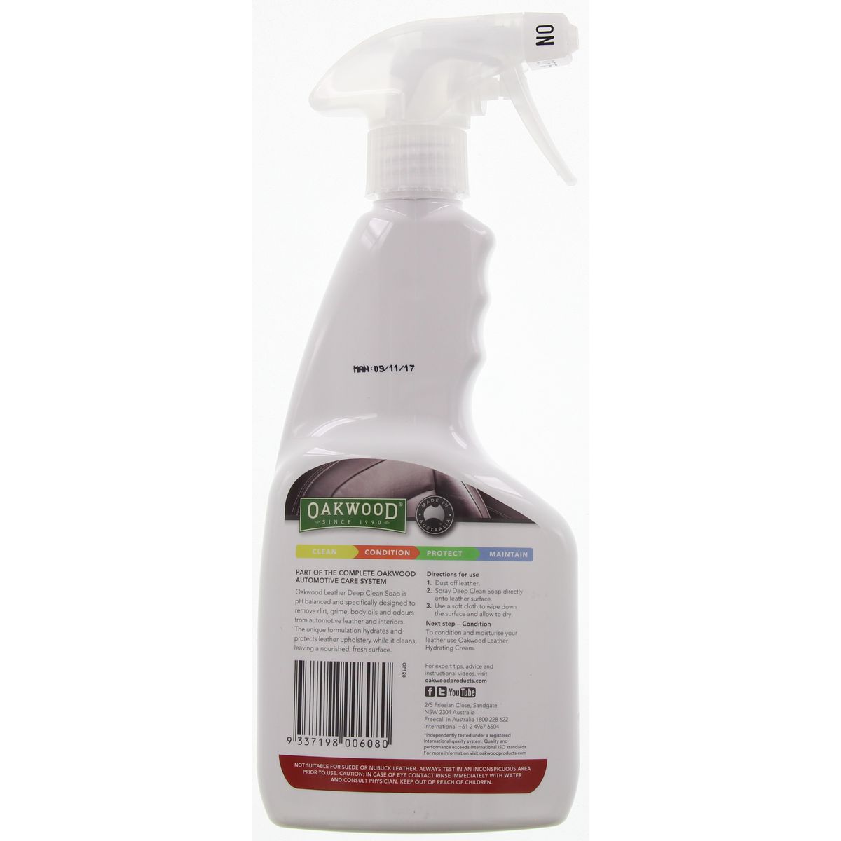 Oakwood Leather Care Deep Clean Soap 500mL OP128