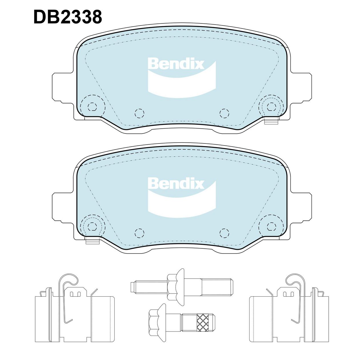 Bendix 4x4 Brake Pad Set Rear DB2338 -4WD