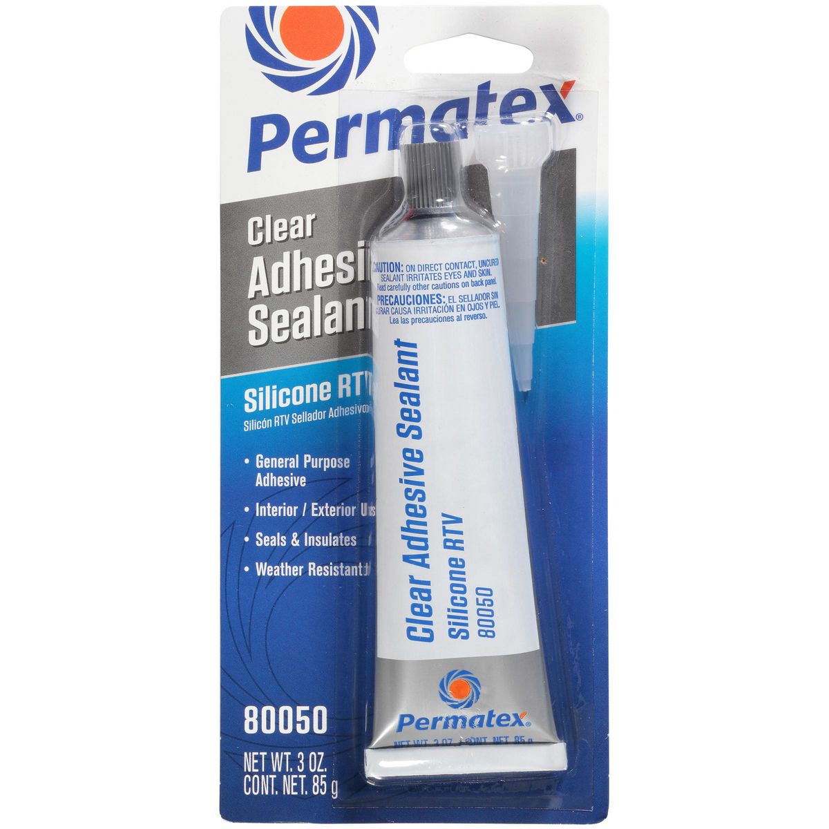 Permatex Clear Silicone Adhesive Sealant 85g