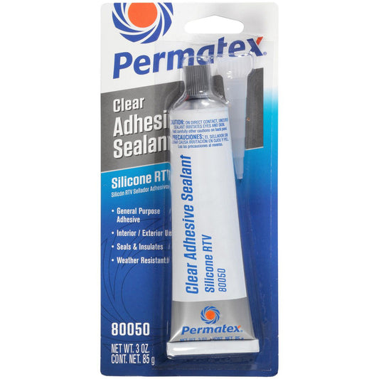 Permatex Clear Silicone Adhesive Sealant 85g