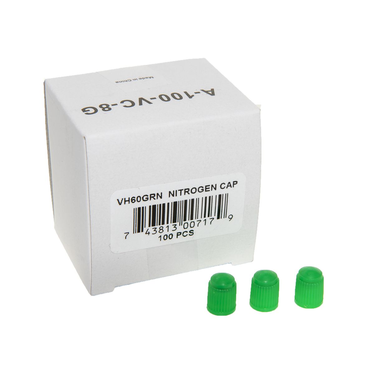 Tech Tire Repair Valve Cap Grn Nitrogen (100) VH60GRN