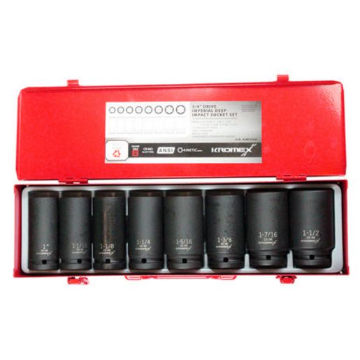 Kromex Impact Socket Set Deep AF 8pc KIMP34ID