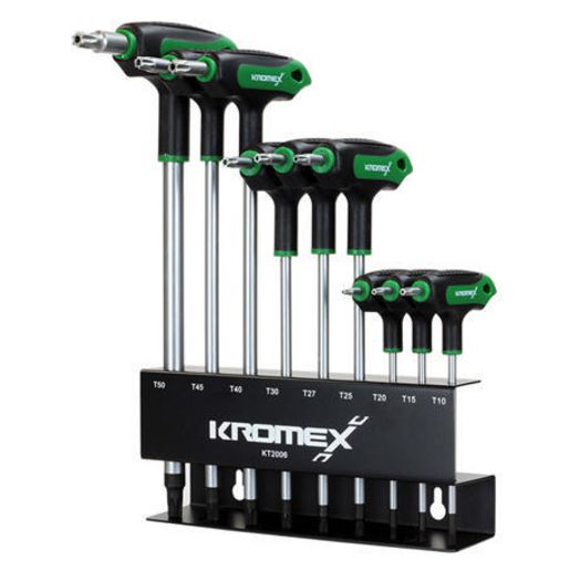 Kromex T Handle Tamper Proof Torx Set 9pc KT2006