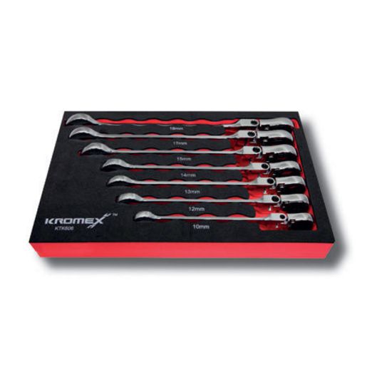 Kromex Combination Reversible Flexible Gear Spanner Set Metric KTK606