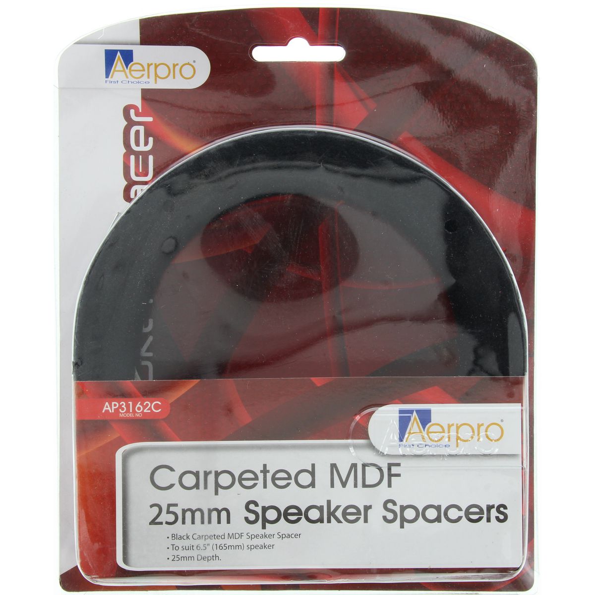 Aerpro Speaker Spacers 6.5" MDF Pair Black Pre-Drilled AP3162C