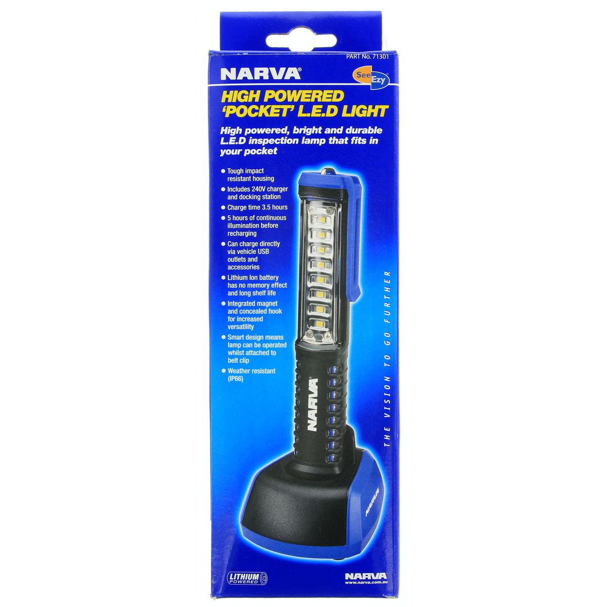 Narva High Powered Pocket Rechargeable L.E.D Inspection Lamp 71301