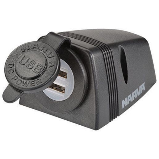 Narva Heavy-Duty Surface Mount Dual Usb Socket 25Pk 81154/25