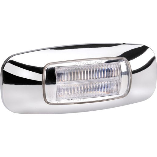 Narva 9-33 Volt Model 24 Led Light Guide Front End Outline Marker White Lamp With Chrome Cover 92410BL