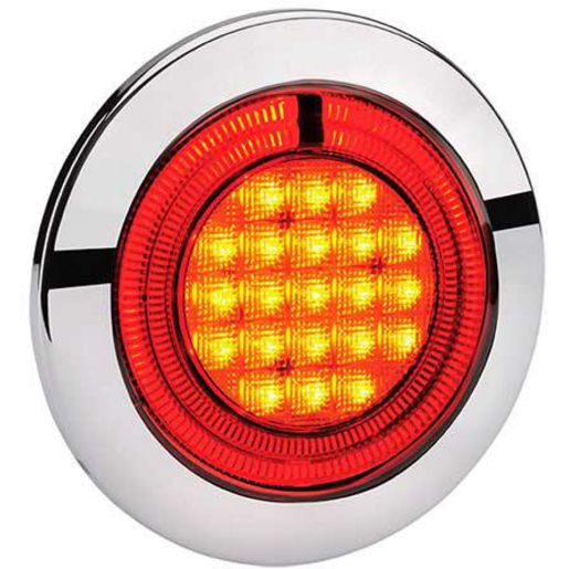 Narva Model 56 LED Rear Direction Indicator Lamp 9-33V Amber w/ LED Tail Ring Red 95604