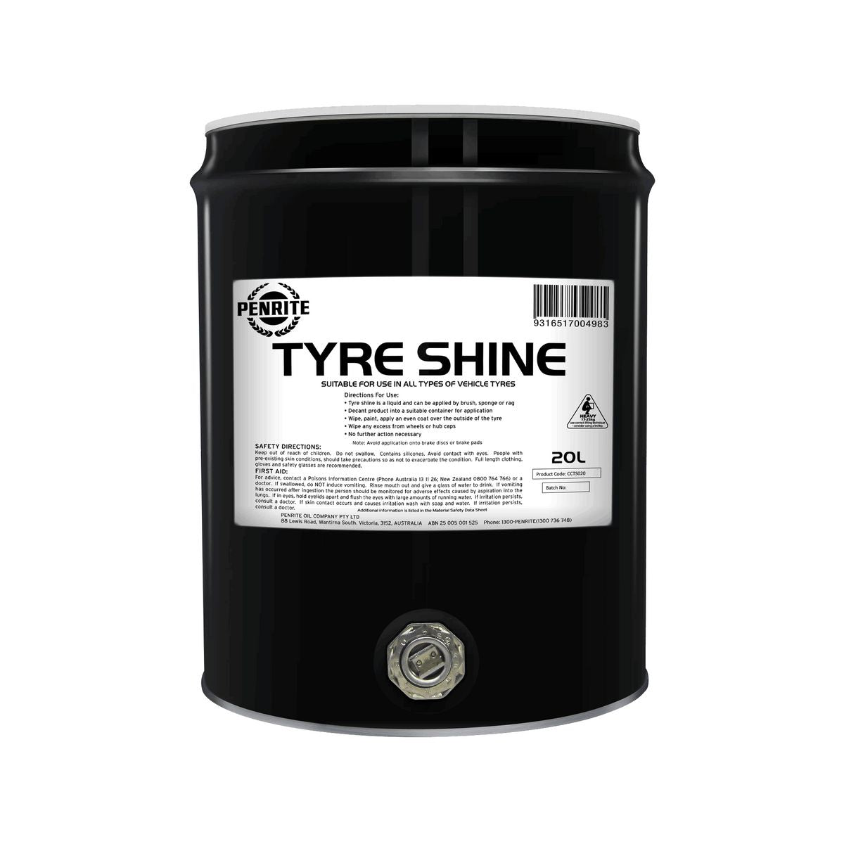 Penrite Tyre Shine Gloss Finish 20L CCTS020