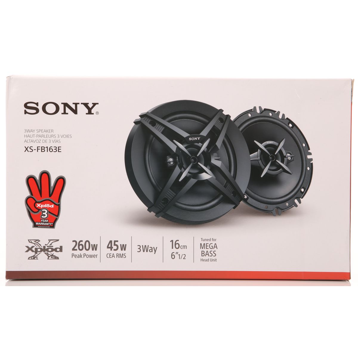 Sony 6.5Inch 3 Way 260W Speakers XSFB163E