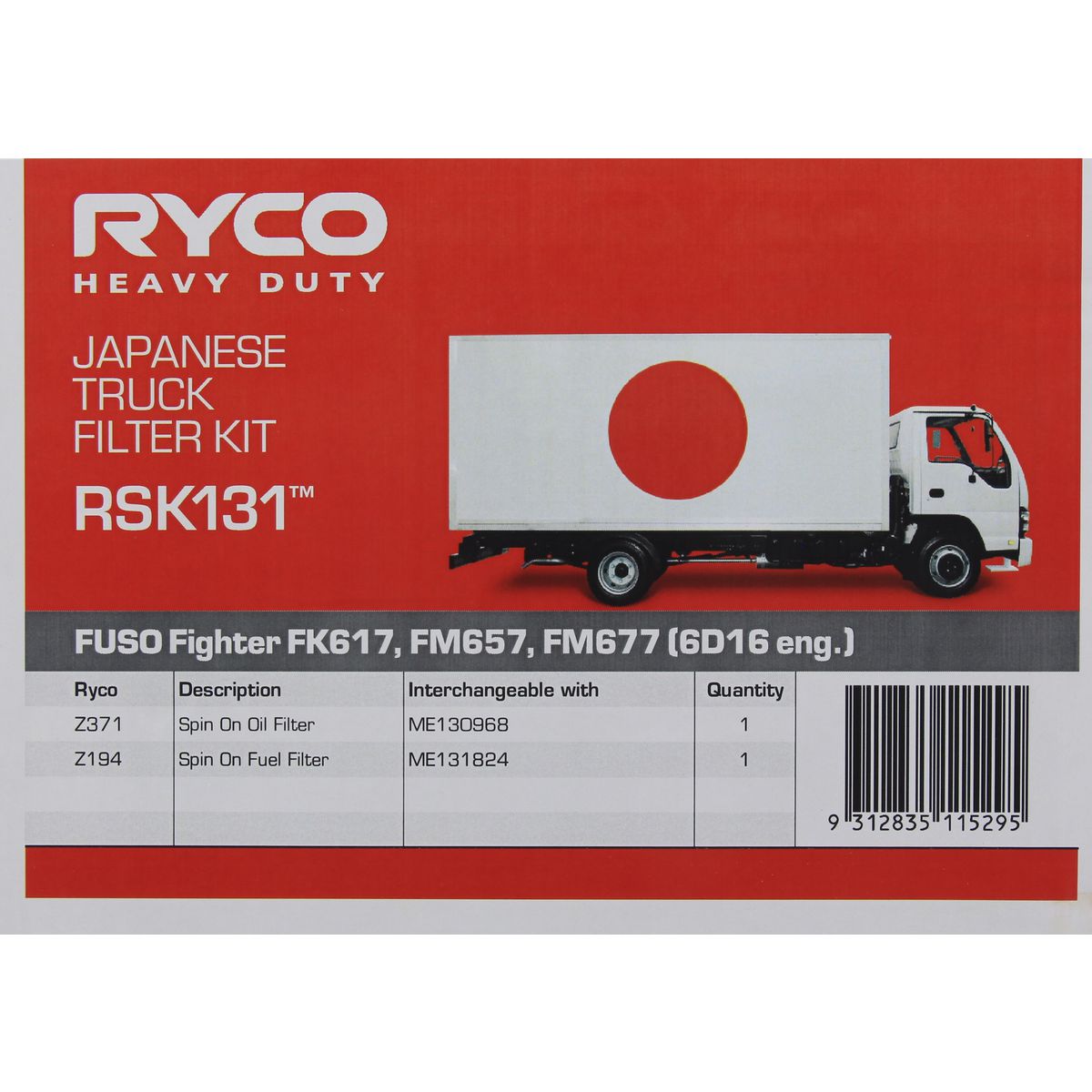 Ryco HD Service Kit RSK131
