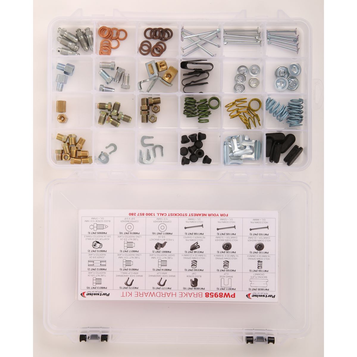 Partswise Parts Wise Brake Assortment Hardware Assortment Kit - 126 Piece Assortment PW8958