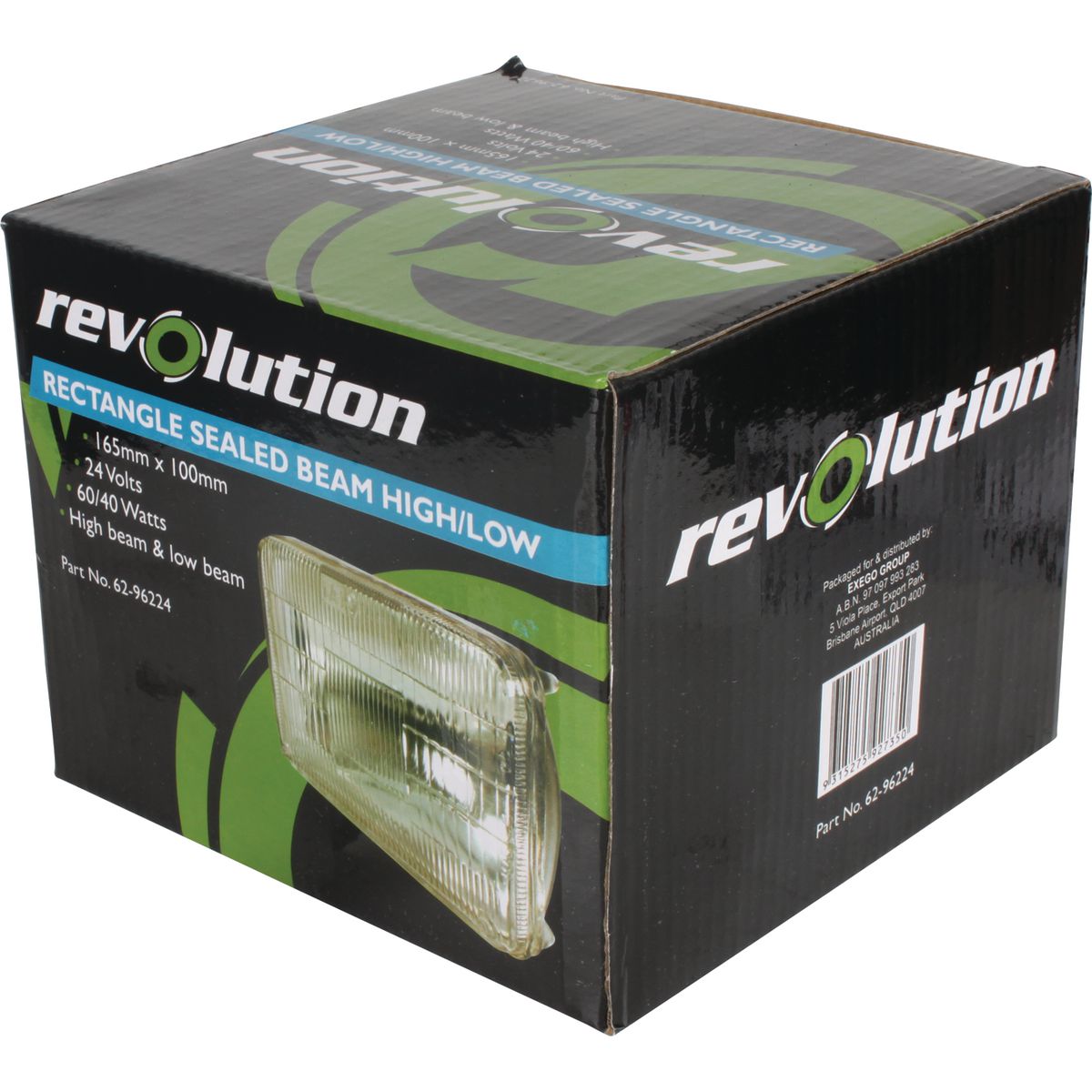 Revolution Sealed Beam High/Low 24V 100 X 165Mm 60/40W 3 Blade Terminals 62-96224