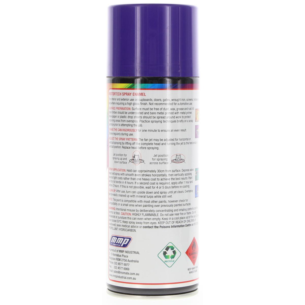 Motortech Aerosol Spray Enamel Plum Purple 250g MT205