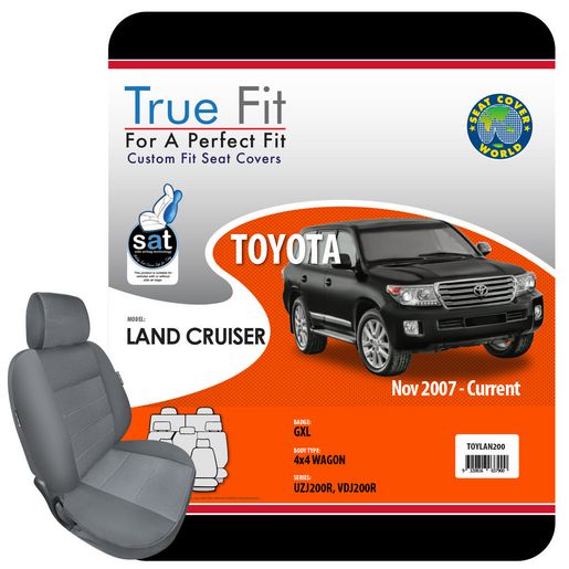 True Fit Tailored Seat Covers Fits Toyota Landcruiser 200 Series GXL 2007 - On