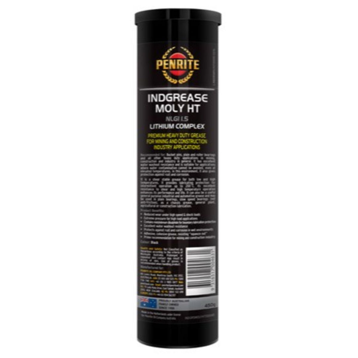 Penrite Oil Indgrease Moly Ht Nlgi 1.5 Industrial Moly Grease 450G Cartridge INDGRSMOLYHT00045