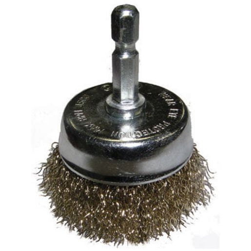 Josco 50mm Spindle-Mounted Crimped Cup Brush BCC50