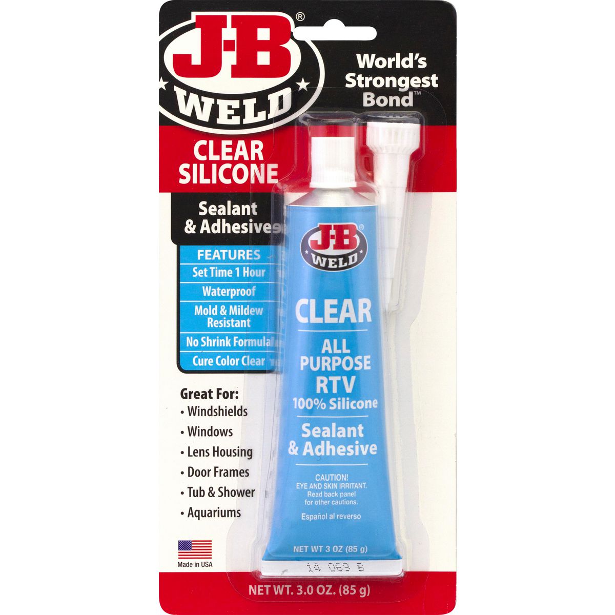 J-B Weld Clear Silicone Sealant & Adhesive 85g 31310