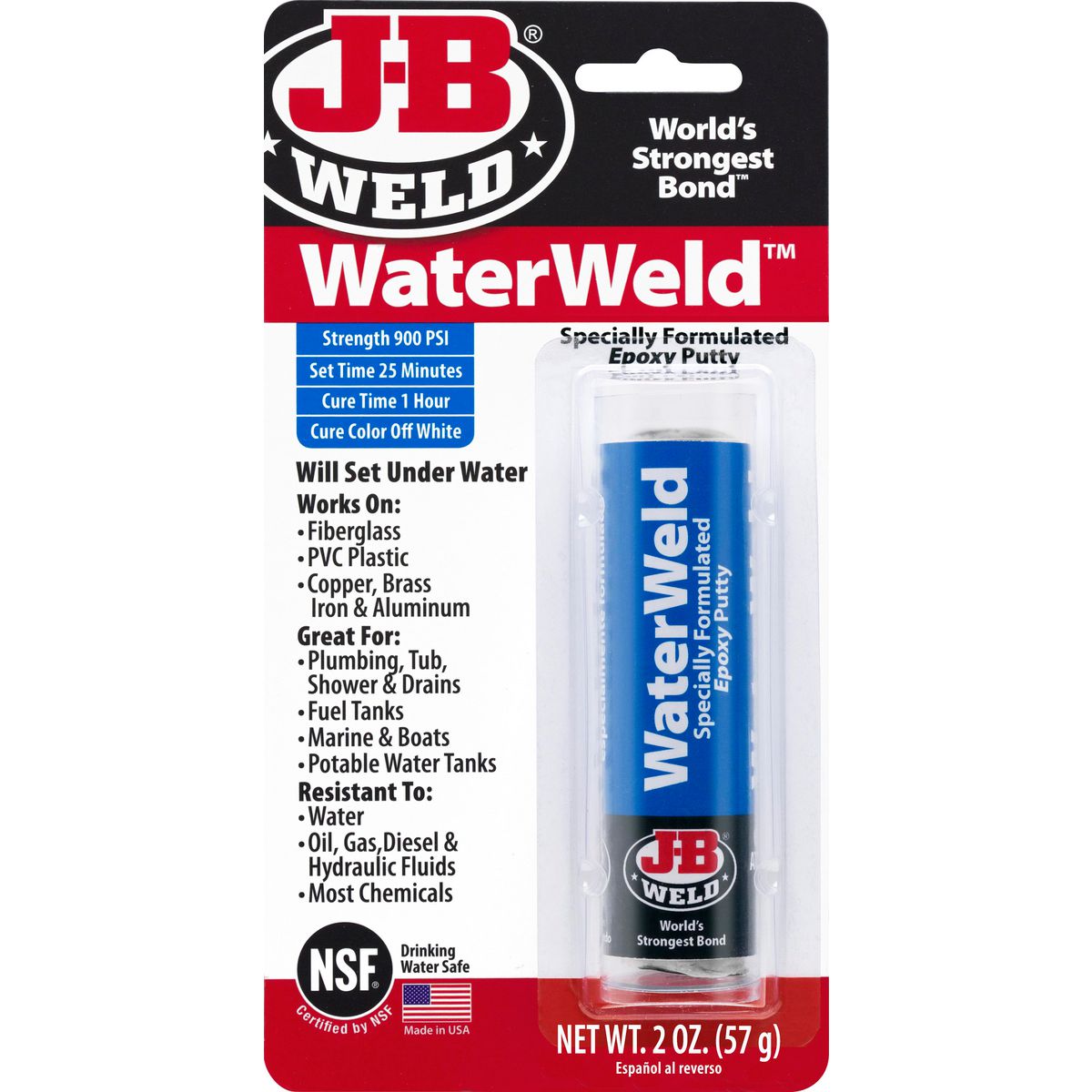 J-B Weld WaterWeld Epoxy Putty Stick 57g 8277