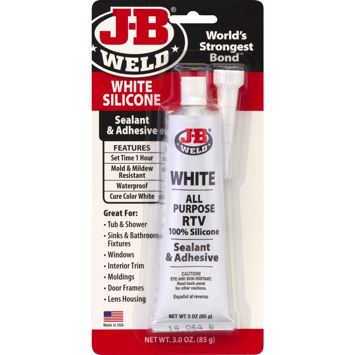 J-B Weld RTV Acetoxy Silicone Sealant White 85g 31312