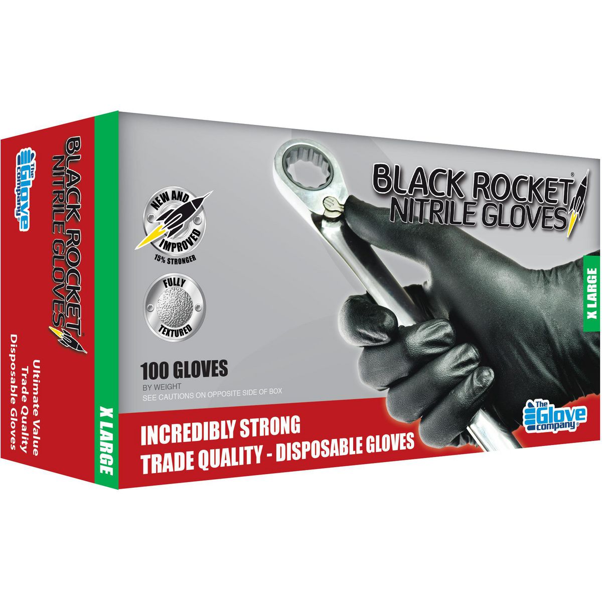 The Glove Company TGC Black Nitrile Disposable Gloves XL Box Of 100 130004