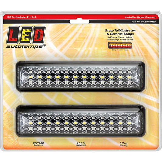 LED Autolamps Stop/Tail/Indicator/Reverse Light LED 12-24V Twin Pack 200BIRSTME2