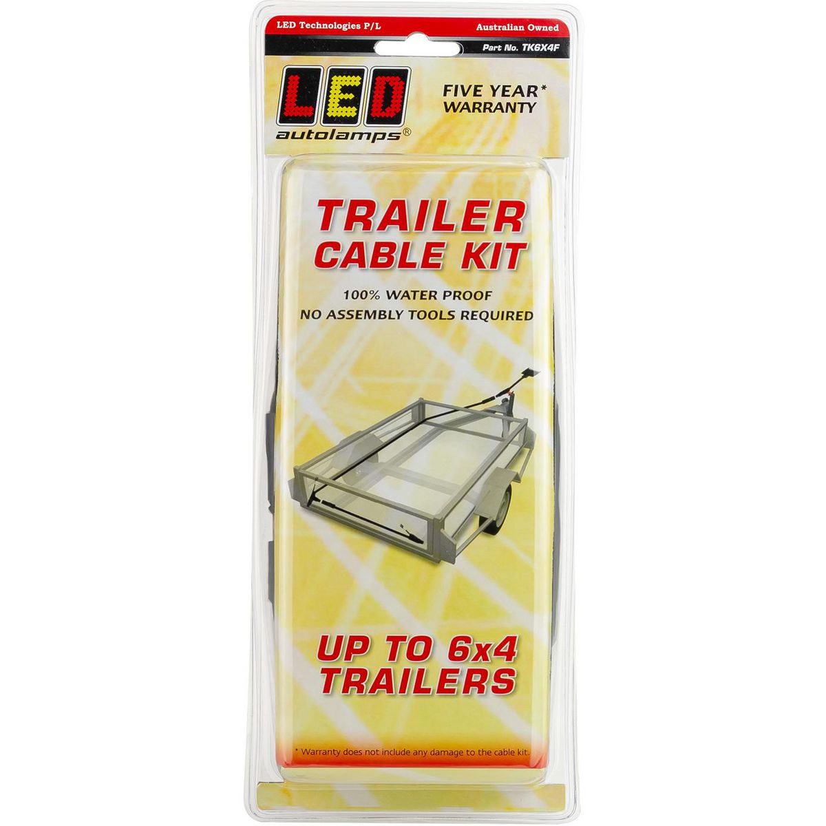 LED Autolamps LED 6X4 Trailer Cable Kit Flat Pl TK6X4F
