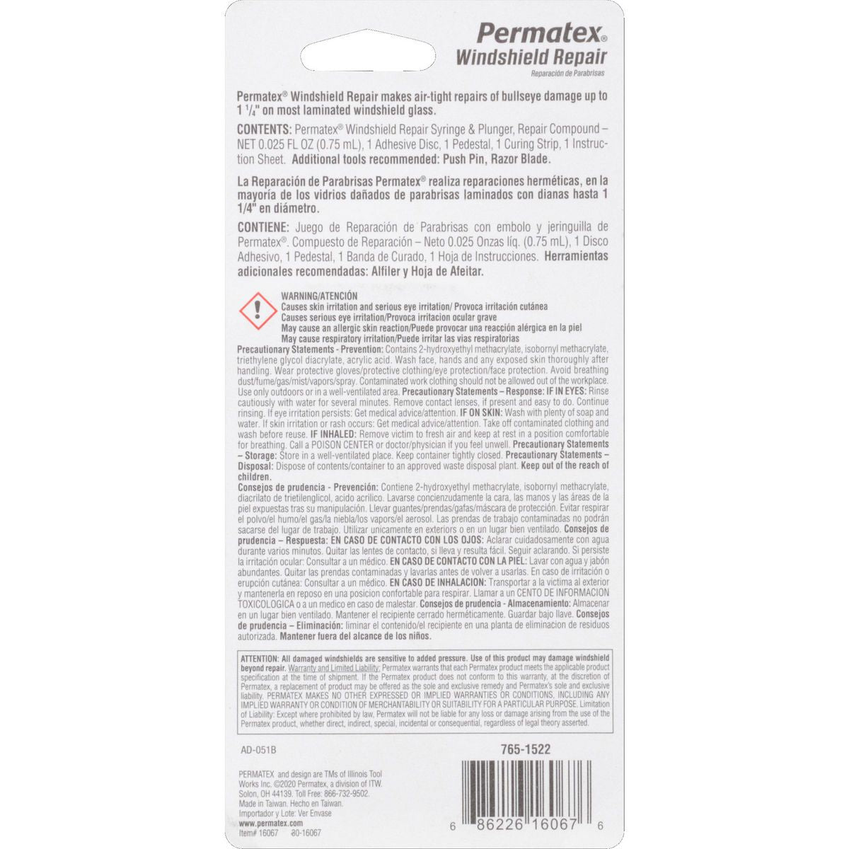 Permatex Bullseye Windshield Repair Kit