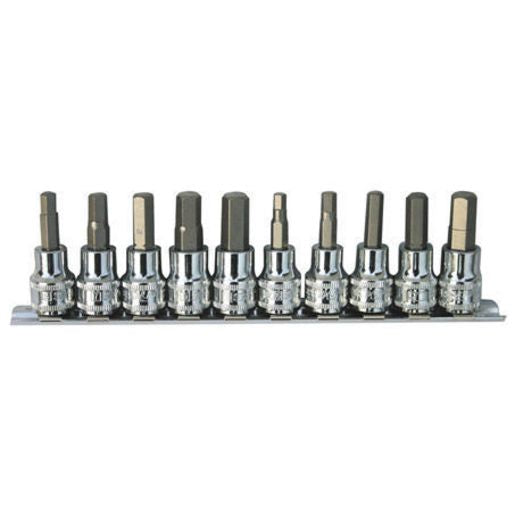 SP Tools Socket Rail 1/4" & 3/8"Dr 10Pc Inhex SAE