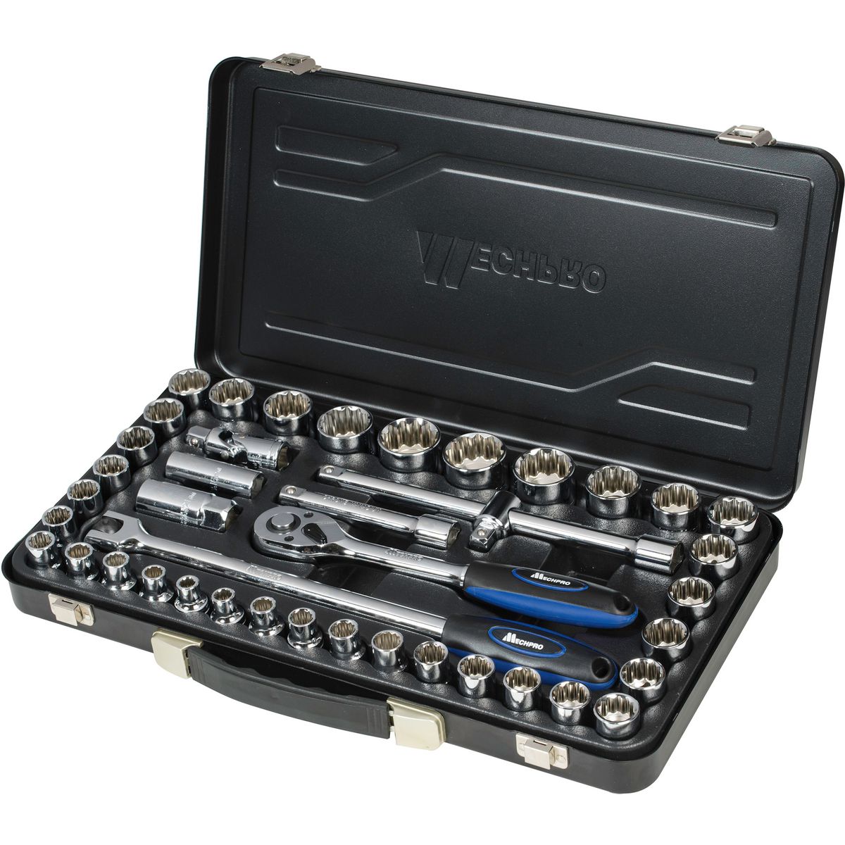 Mechpro Socket Set Metric/SAE 1/2In Drive 42pc