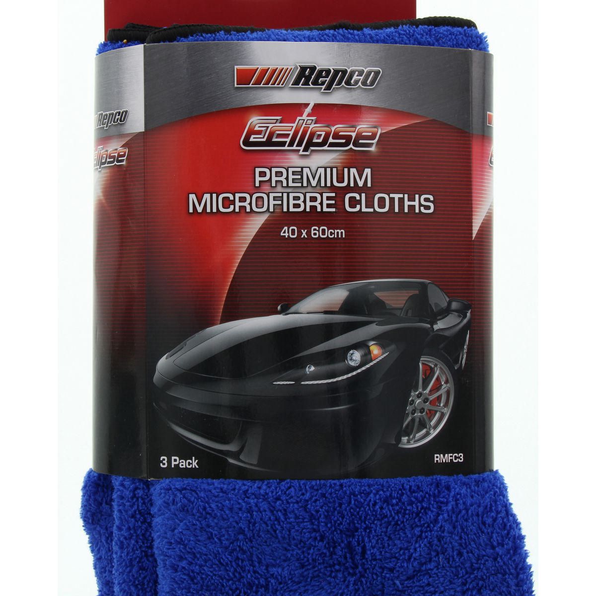 Eclipse Premium Microfibre Cloth 40 X 60Cm 3Pk RMFC3