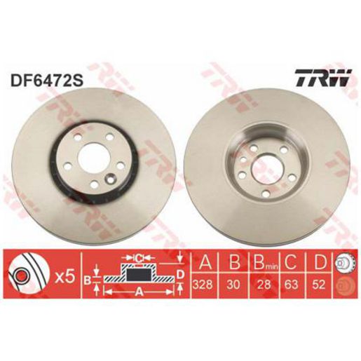 TRW Brake Rotor 328mm Front DF6472S