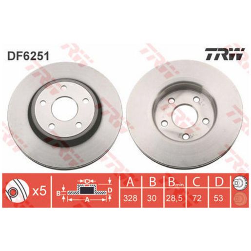 TRW Disc Brake Rotor 328Mm DF6251S