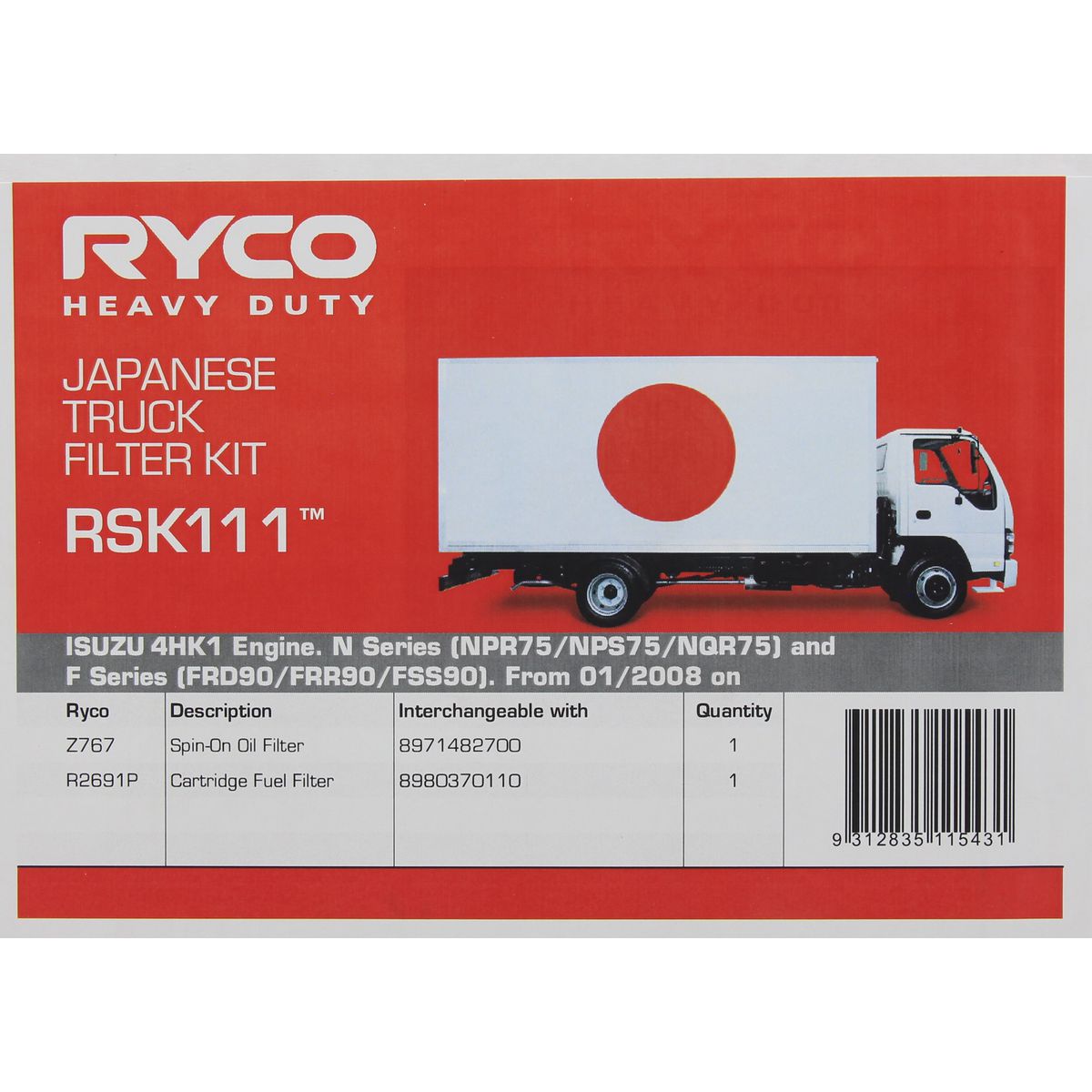 Ryco HD Service Kit RSK111