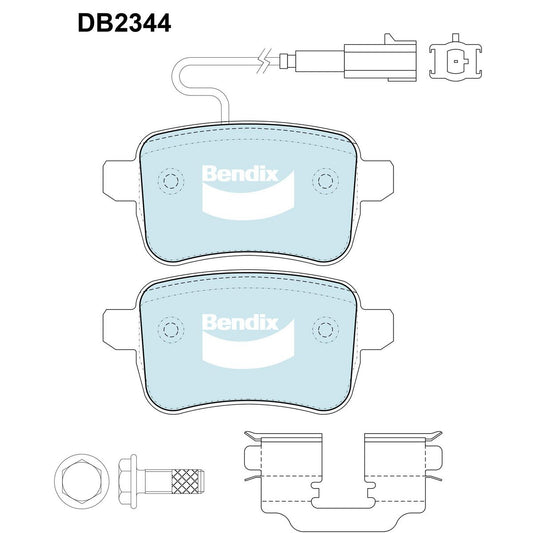 Bendix EURO Brake Pad Set Rear DB2344 EURO+