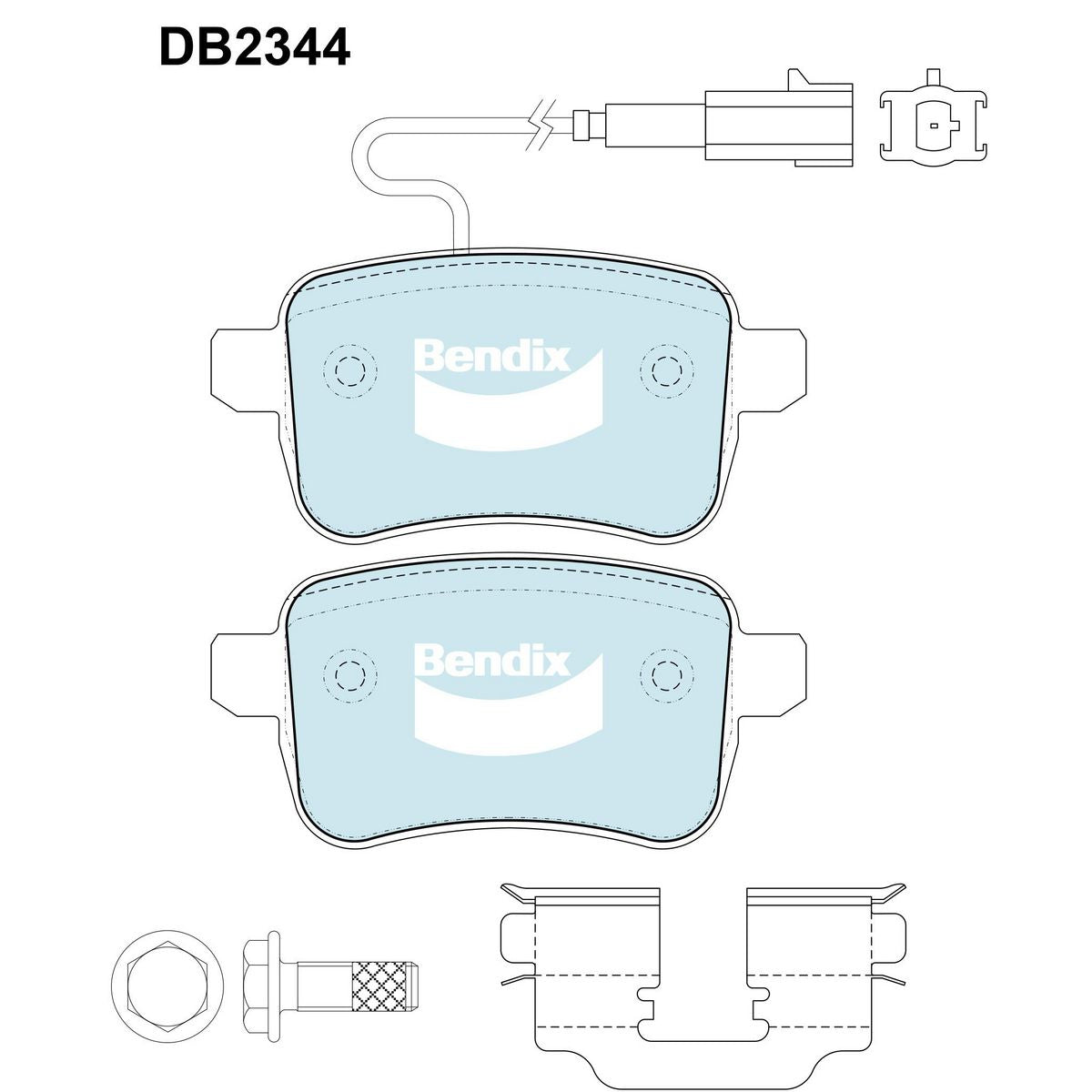 Bendix EURO Brake Pad Set Rear DB2344 EURO+