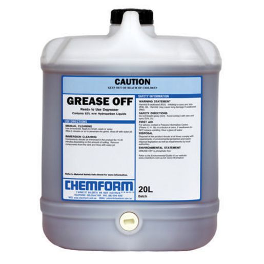 Chemical Formulators Solvent Degreaser 20ltr GREASEOFF 20