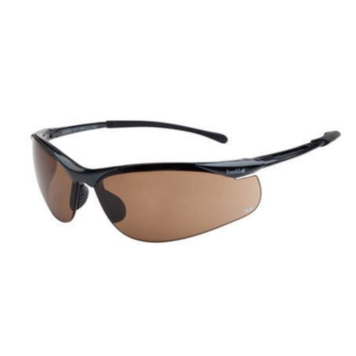 Bolle Aust Contour Safety Glasses Grey/Black Half Frame Brown Lens 1615505