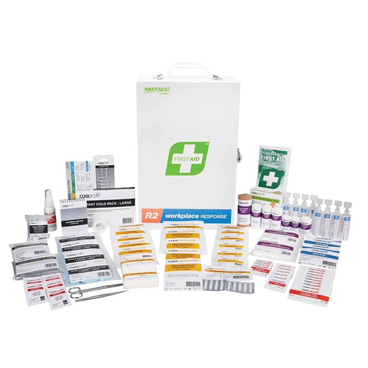 Fastaid First Aid Kit Workplace Response Kit, Metal Wall Mount R2 FAR210